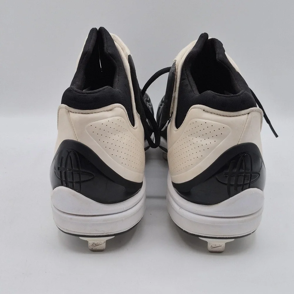 Nike Huarache Baseball Cleats Shoes Mens 14 Black White Metal Mid 467796-011‎